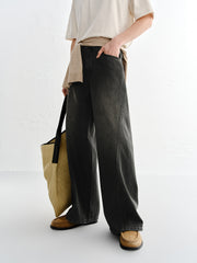 Men's Gradient Washed Wide-Leg Jeans