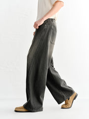 Men's Gradient Washed Wide-Leg Jeans