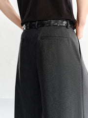 Men's Pleated Wide-Leg Trousers