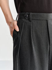 Men's Pleated Wide-Leg Trousers