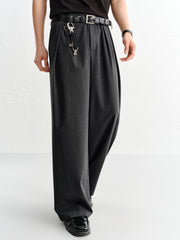 Men's Pleated Wide-Leg Trousers