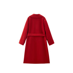 Women's Double-Breasted Belted Wool Coat
