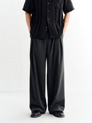 Men's Pleated Wide-Leg Trousers