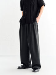 Men's Pleated Wide-Leg Trousers