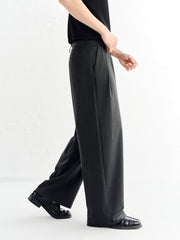 Men's Pleated Wide-Leg Trousers