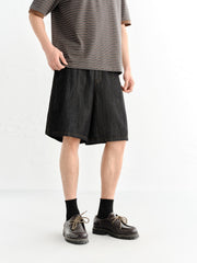 Men's Denim Shorts with Stitching Details