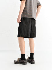 Men's Denim Shorts with Stitching Details