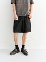 Men's Denim Shorts with Stitching Details