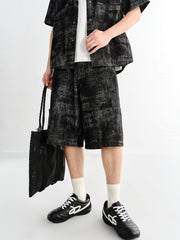 Men's Jacquard Wide-Leg Shorts