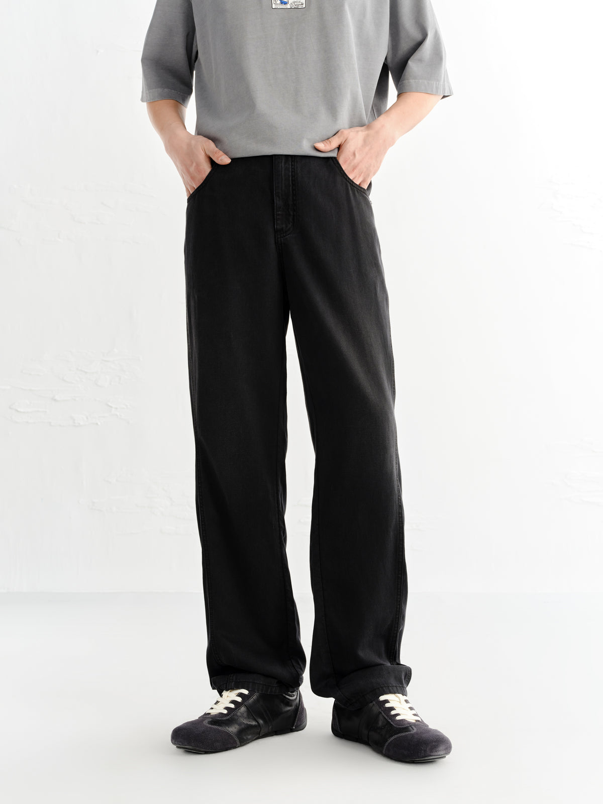 Men's Elastic-Waist Lyocell Straight-Leg Jeans