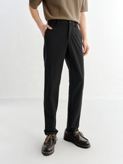 Men's Slim-Fit Embroidered Waistband Trousers