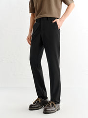 Men's Slim-Fit Embroidered Waistband Trousers