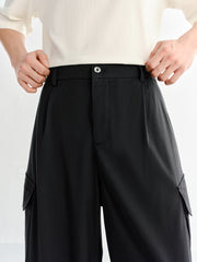 Men's Tapered Cargo Pants with Large Pockets