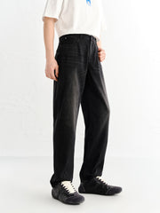 Men's Cotton-Blend Washed Tapered Jeans
