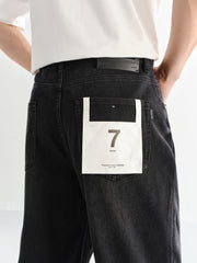 Men's Cotton-Blend Washed Tapered Jeans