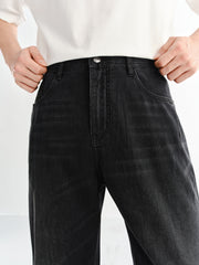 Men's Cotton-Blend Washed Tapered Jeans