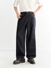 Men's Cotton-Blend Washed Tapered Jeans