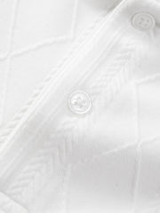Men's Textured Jacquard Knit Polo Shirt