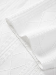 Men's Textured Jacquard Knit Polo Shirt