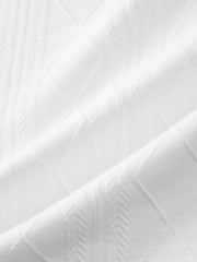 Men's Textured Jacquard Knit Polo Shirt