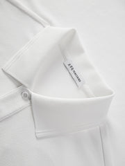 Men's Casual White Polo Shirt with Collar