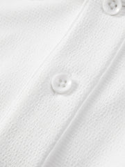 Men's Casual White Polo Shirt with Collar
