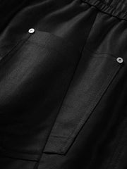Men's Casual Black Straight Pants