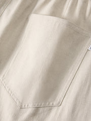 Men's Casual Linen-Texture Wide-Leg Pants