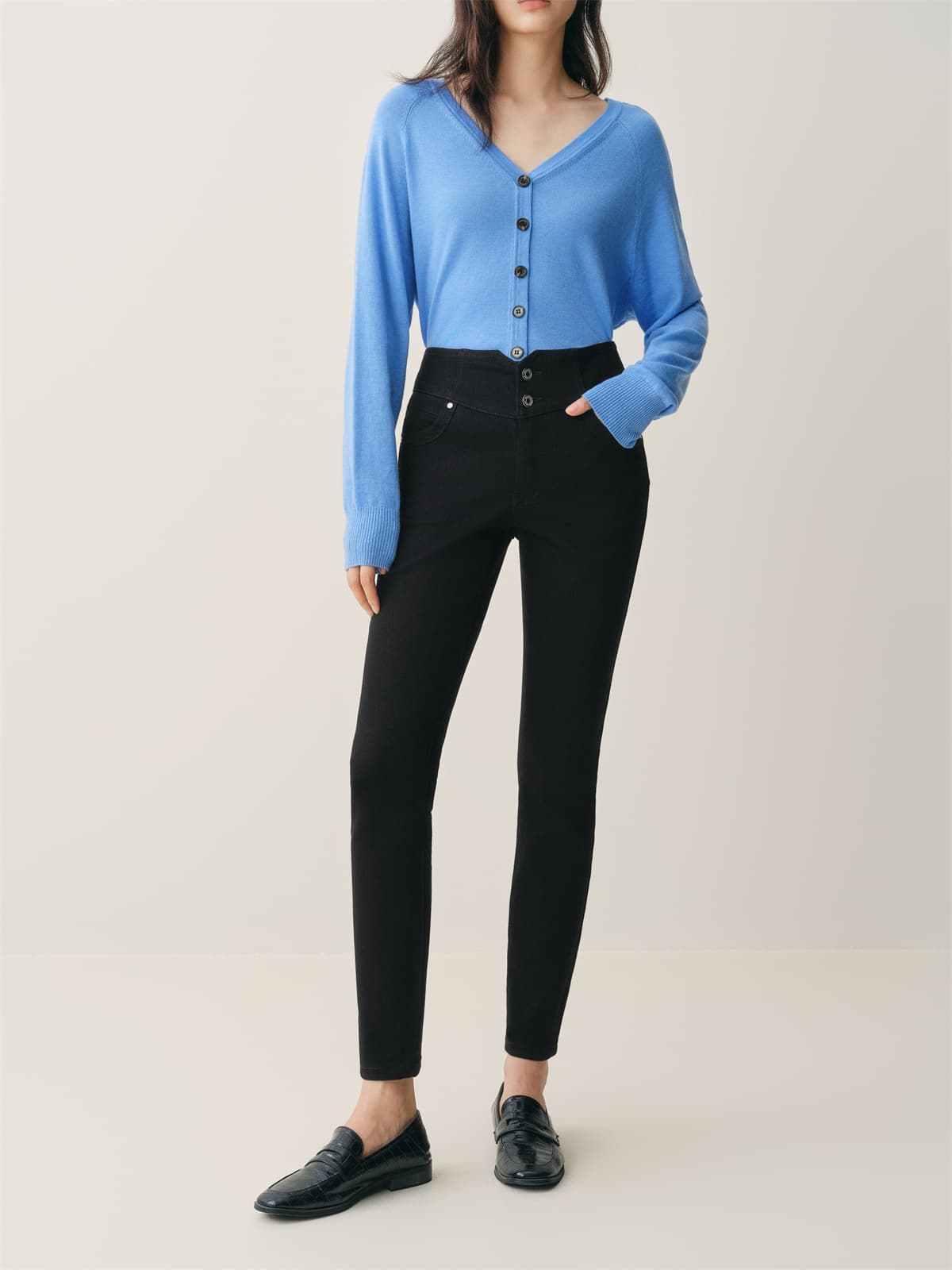 Women's Stretch Brushed Slim Tapered Jeans