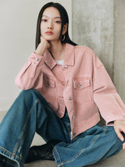 Women's Lantern Sleeve Cotton Denim Jacket