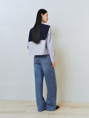 Women's Striped Shirt With Shawl