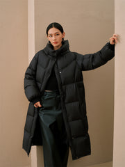 Women's Hooded Extra Long Warm Puffer Jacket