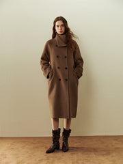 Women's Straight Camel Wool Coat