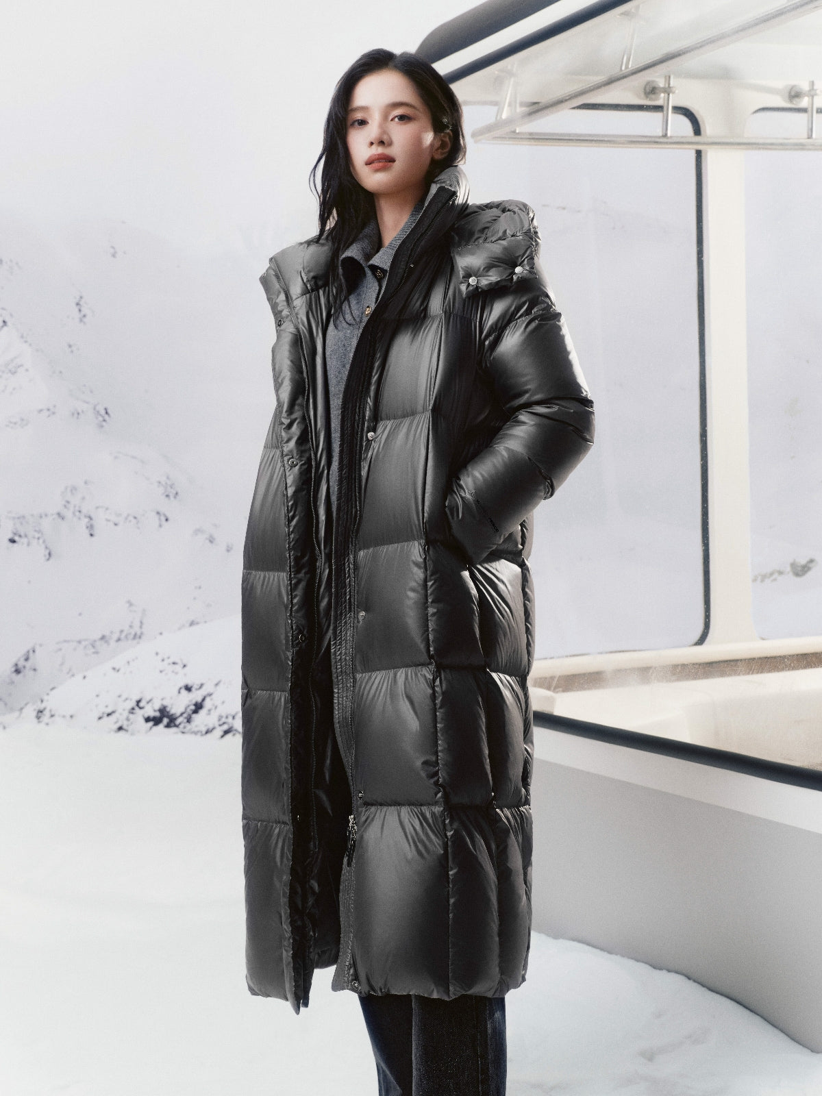 Women's Extra Long HORTOBAGY Goose Down Coat