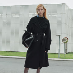 Women's Belted Double Breasted Wool Coat