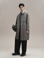 Men's Loose Fit Double-Faced Wool Coat