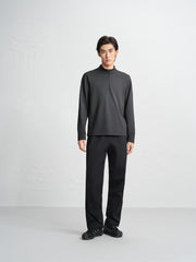 Men's Embroidered Half-Zip Fleece-Lined Sweatshirt