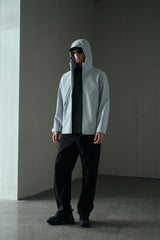 Men's Tech Athletic Silver Hooded Jacket