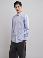 Men's Blue Wrinkle-Free Long-Sleeve Shirt