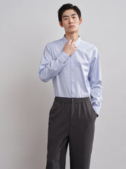 Men's Blue Wrinkle-Free Long-Sleeve Shirt