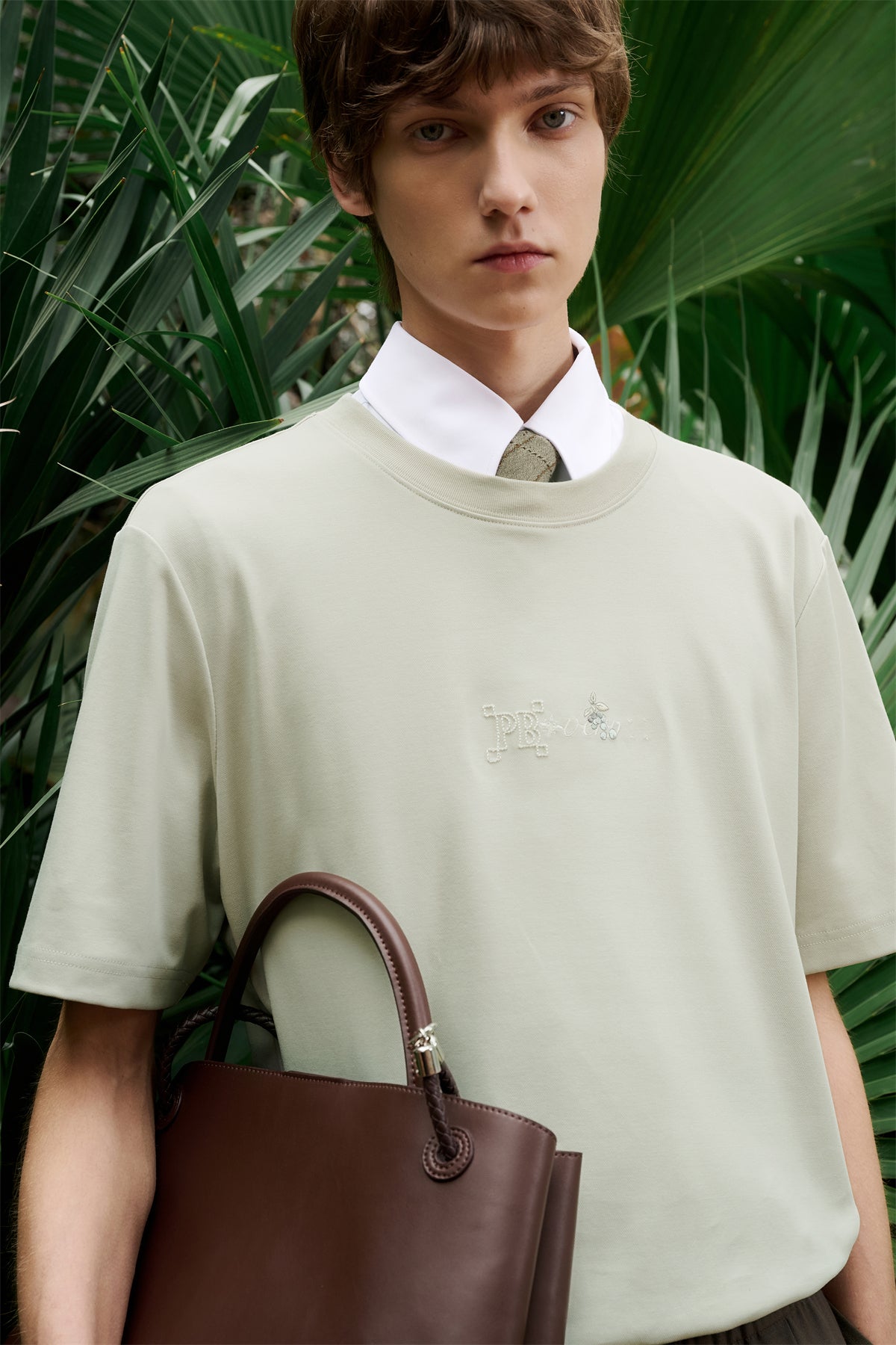 Men's Heavyweight T-Shirt with Graphic Embroidery