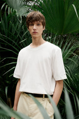Men's Jacquard Textured T-Shirt with Metal Detail