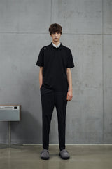 Men's Polo Shirt with Bonded Letter Print