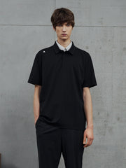 Men's Polo Shirt with Bonded Letter Print