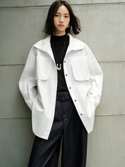Women's Trench-Style Oversized Shirt