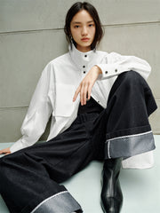 Women's Trench-Style Oversized Shirt