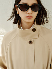 Women's Oversized Stand-Collar Trench Coat