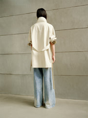 Women's Asymmetric Trench Jacket in Contrast Colors