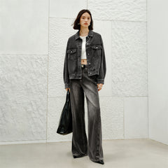 Women's Washed Oversized Denim Jacket