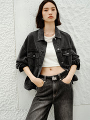 Women's Washed Oversized Denim Jacket